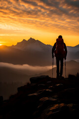 sunset in the mountains