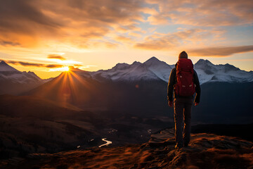 sunset in the mountains