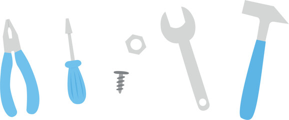 Obraz premium Engineering tools set. Labour day. Service equipment 