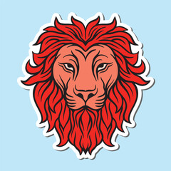 lion head hand drawn illustrations for stickers, logo, tattoo etc