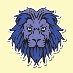lion head hand drawn illustrations for stickers, logo, tattoo etc