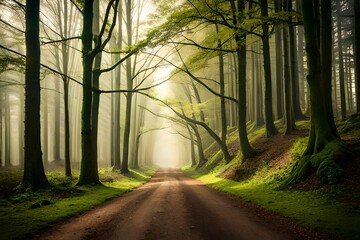 Fototapeta premium path in the forest generated Ai.