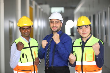 engineering team working on site