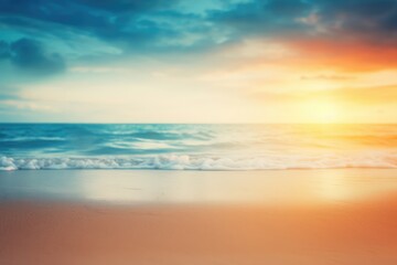 Fototapeta na wymiar Abstract blurred sunlight beach colorful blurred bokeh background