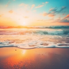 Abstract blurred sunlight beach colorful blurred bokeh background
