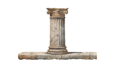 ancient greek column png isolated on transparent background .