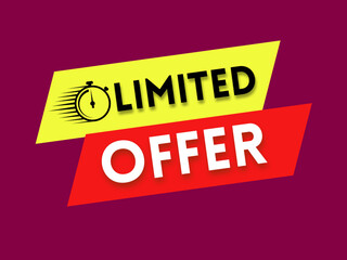 Limited offer icon with timer, exclusive offer