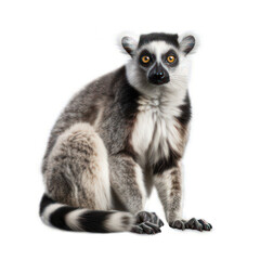 Lemur isolated on white created with Generative AI