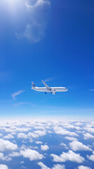 Fototapeta na wymiar Aerial view of airplane in flight