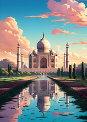 Obraz premium Travel Poster - Egypt Pyramids of Giza