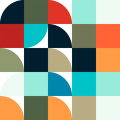 abstract colorful seamless retro geometric pattern vector design good for wallpaper, backdrop, background, web banner, and design template