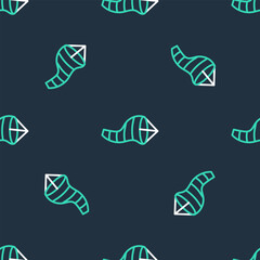 Line Cone meteorology windsock wind vane icon isolated seamless pattern on black background. Windsock indicate the direction and strength of the wind. Vector