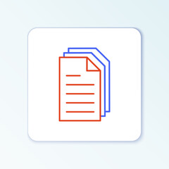 Line File document icon isolated on white background. Checklist icon. Business concept. Colorful outline concept. Vector