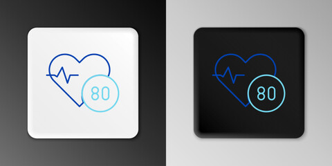 Line Heart rate icon isolated on grey background. Heartbeat sign. Heart pulse icon. Cardiogram icon. Colorful outline concept. Vector