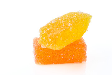 multi-colored appetizing marmalade on a white background 5
