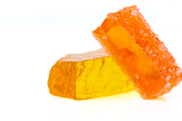 multi-colored appetizing marmalade on a white background 2