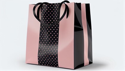 black and pink shopping bag isolated on white background. Generative in ai