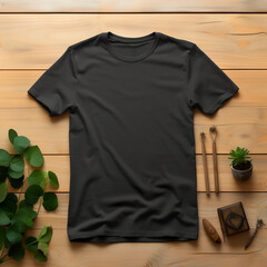 Print shirt template or mockup for product or branding presentation. Blank black shirt for design ad.