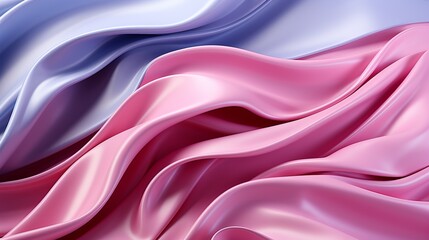 Fototapeta premium 3D abstract background from holograms top view with Pantone Barbie Pink color, banner with space for text, Concept: mixing paint shades