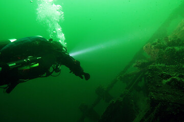 Fototapeta na wymiar Wreck dive in the Baltic Sea