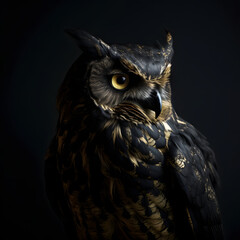 Black gold Owl