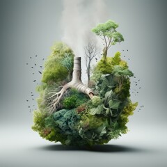 An artistic visualization of human lungs