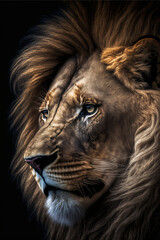 Naklejka premium Black gold Lion