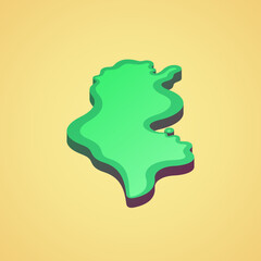 Tunisia – stylized 3D map