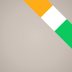 Corner ribbon flag of Ivory Coast