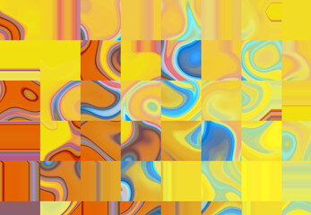 Yellow orange blue mosaic background. Geometric pattern, texture background.
