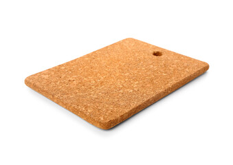 Cork table coaster isolated on white background