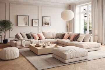 modern living room with fireplace