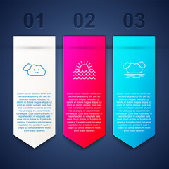 Set Cloud, Sunset and . Business infographic template. Vector