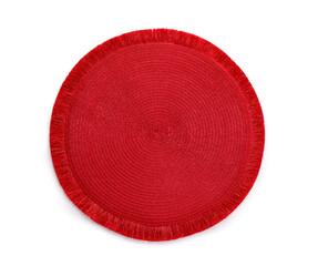 Red table mat isolated on white background