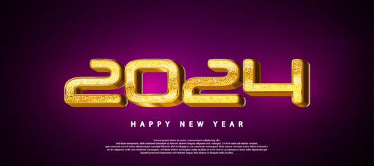 classic numbers in a luxurious gold color for a 2024 new year party.