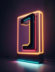 Letters and numbers in neon. 1 2 3 4 5 6 7 8 9 a b c d e f g h i j k l m n o p  q r s t u, - obrazy, fototapety, plakaty