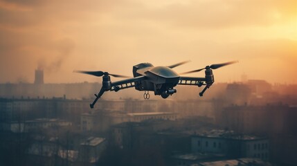 Fototapeta na wymiar Military drone in the sky