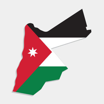 jordan map with flag on gray background