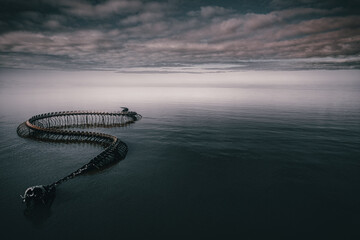 Un myst&eacute;rieux serpent g&eacute;ant dans la mer