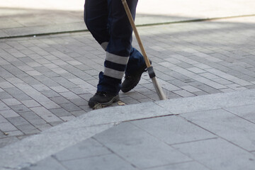 Sweeping the streets,
