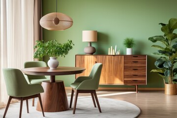 Modern kitchen in green tones