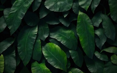 Luxuriant Foliage Natural Background Tropical