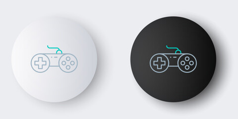 Line Gamepad icon isolated on grey background. Game controller. Colorful outline concept. Vector © Oksana