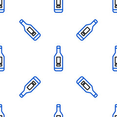 Line Medical digital thermometer for medical examination icon isolated seamless pattern on white background. Colorful outline concept. Vector