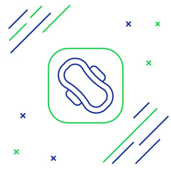 Line Menstruation and sanitary napkin icon isolated on white background. Feminine hygiene product. Colorful outline concept. Vector