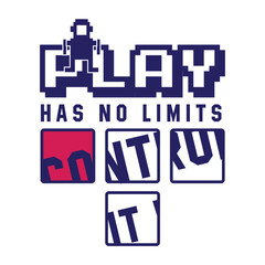 Typographic vector illustration of computer game theme . t shirt graphics