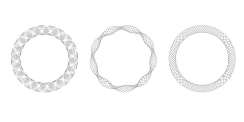 Set of abstract round elements for design templates. Halftone. Vector illustration in graphic style.