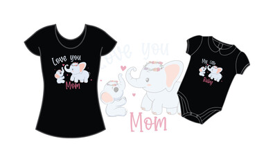 Love you Mom And Little Baby Matching T-Shirt