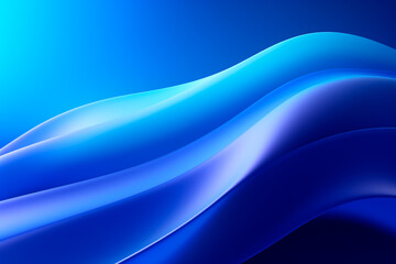 Fototapeta premium Abstract background of blue waves and glow. Paint strokes