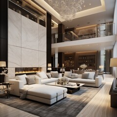  Luxury interior design of modern living room
